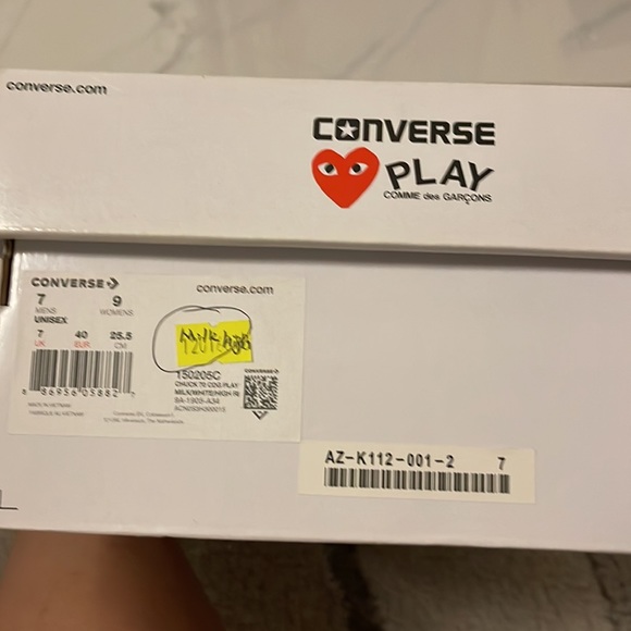 Comme des garcons PLAY x Converse Hightops NWT - Picture 4 of 6
